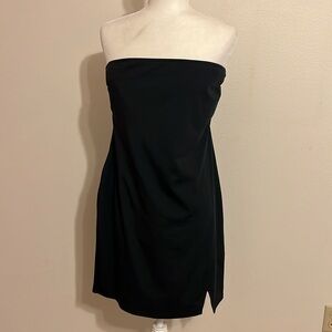 Strapless spandex black dress